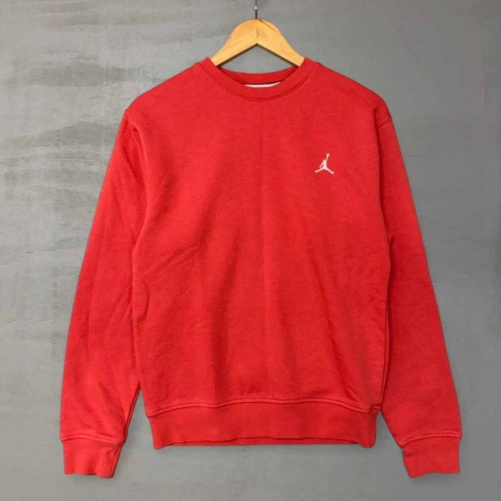 Jordan Crewneck Sweatshirt Red‎ Jumpman Logo Fleece Pullover XS